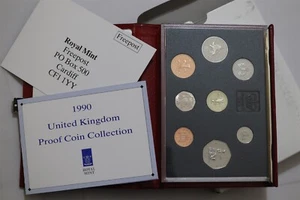 🧭 🇬🇧 UK GB 1990 PROOF SET ROYAL MINT + COA B78 #228 MESA - Picture 1 of 8