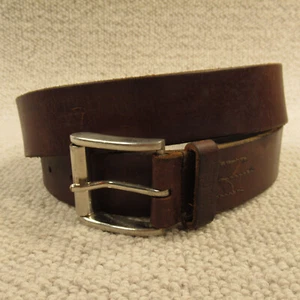 Leather Belt Size 38 Large Brown Solid Casual Vintage 7486 - Picture 1 of 14