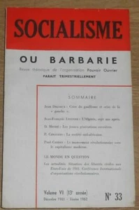 Socialisme ou Barbarie n°33 – Organe de Critique et d’Orientation - Picture 1 of 1