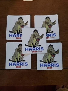 Kamala Harris STICKERS (5) Laughing 😃 Hyena  - Picture 1 of 24