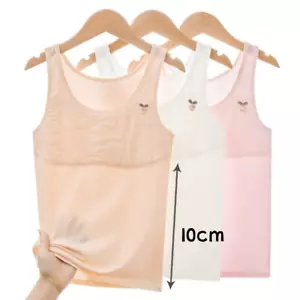 Girls Tank Top Stretch Undershirts Bra Sleeveless Camisole Teenage Puberty Bra - Picture 1 of 24