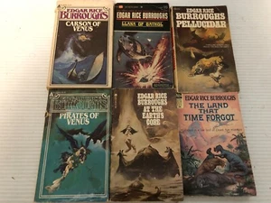 b Edgar Rice Burroughs SCIENCE FICTION Novels Lot of 6 Land That Time Forgot - Picture 1 of 5