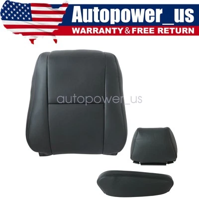 For 2007-2019 Mercedes-Benz Sprinter Front Driver Top Leather Seat Cover Black - Image 1 of 4