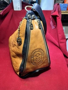 ZAINO GRANDE MARINO ORLANDI MARRONE CHIARO LOGO DESIGNER ITALIANO BORSA A TRACOLLA - Foto 1 di 8