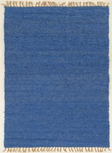 Linon Berber Loop Hand Woven Wool 1'10"x2'10" Rug in Blue - Picture 1 of 7