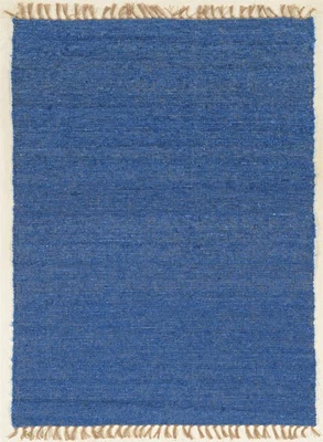 Linon Berber Loop Hand Woven Wool 1'10"x2'10" Rug in Blue - Image 1 of 4