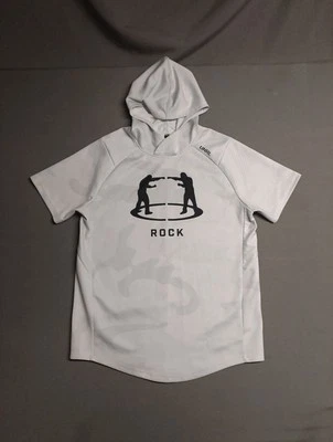UNRL Hoodie Mens M Short Sleeve Rock Sweatshirt Gray Camo Performance Gym READ - Image 1 of 4