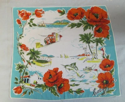 Pañuelo turístico vintage de recuerdo del estado de California Foto 1 de 2