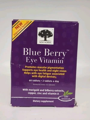 Vitamina de ojo de baya azul nórdica con caléndula, arándano, cobre, zinc, A Exp09/26 Foto 1 de 3