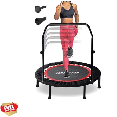 40" 48" Folding Mini Fitness Indoor Exercise Workout Rebounder Trampoline wit... - Image 1 of 4