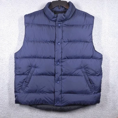 Cabelas Vest Men's Large Navy Premier Northern Goose Down Puffer Snap Outdoor - Image 1 of 4