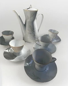 Cafetera Rosenthal Form 2000 + 5 tazas de hierbas R. Loewy porcelana años 50 - Imagen 1 de 11