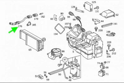 Mercedes-Benz A/C Temperature Sensor- 126-830-15-72 -For C280, C230, C220 & More - Image 1 of 3