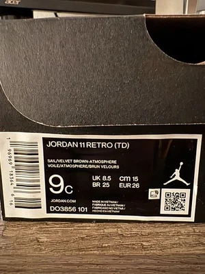Jordan 11 Retro TD Talla 9C Foto 1 de 4