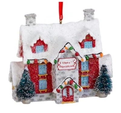 Ornamento de Natal de vila, decoração de nostalgia de férias do Pólo Norte, casa do Papai Noel... - Imagem 1 de 4