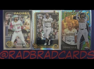 MLB Baseball San Diego Padres 24-25 Topps Chrome Fernando Tatis Jr 3 Card Lot  - Picture 1 of 1