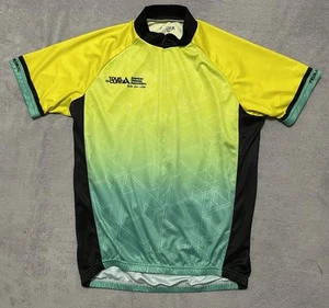 Primal Wear Cycling Jersey Mens M Green 3/4 Full Zip Bike Tour De Cure - Picture 1 of 13