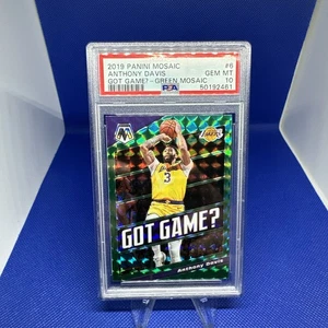 2019-20 Panini Mosaic Got Game? Green Prizm Anthony Davis #6 PSA 10 GEM MT - Picture 1 of 3