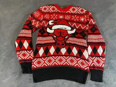 Suéter Feo Navidad Chicago Bulls Pequeño NBA Baloncesto Fiesta Vacaciones Hombres S Foto 1 de 4