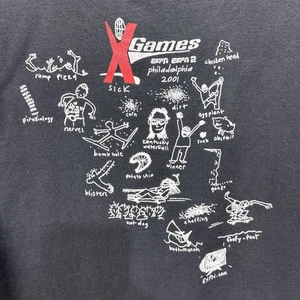 Vintage 2001 xGames X Games ESPN 2 Gold Motocross T Shirt XL Dirt bike Black - Picture 1 of 16
