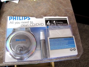Philips CD DVD 4 en 1 Disco Completo Láser Lente Kit de Limpieza Sistema Nuevo - Imagen 1 de 3
