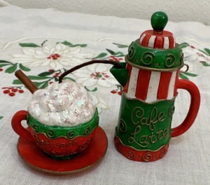 Carte Carlton ""Between Friends"" Cafe Latte Ornamento Albero di Natale 1999 Vintage - Foto 1 di 6