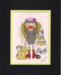 I LOVE TO BAKE, GICLEE MATE 8 x 10 Jamie Hayes, PASTEL DE BODAS, GATO, CORAZONES - Imagen 1 de 1