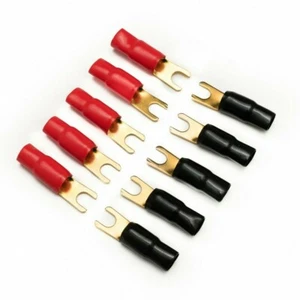 TERMINALES DE HORQUILLA CALIBRE 0 70 MM² 5 PARES ROJO NEGRO 0 AWG 10 terminales 10 mm STUD - Imagen 1 de 4