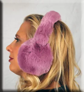 Nuevos manguitos para orejas de piel de conejo Lavender Rex - Imagen 1 de 3