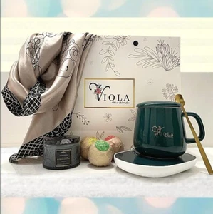 Viola - Women's Luxury Gift. Exclusive Mug Warmer Set, Candle, Bath Bomb & Scarf - Picture 1 of 6