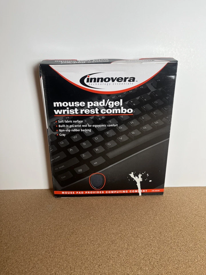 Innovera Mouse Pad w/Gel Wrist Pad, Nonskid Base, 10-3/8 x 8-7/8, Gray - Image 1 of 4