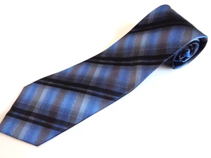 Axcess 100% Silk Men's Neck Tie Blue/Brown/Gray/Black Geometric Crossing Stripes - Picture 1 of 17