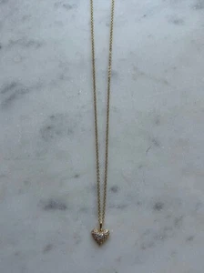Collar BaubleBar Bubble CORAZÓN COLGANTE Cristal Transparente Tono Dorado Nuevo con Etiquetas 24” 🎁 - Imagen 1 de 4
