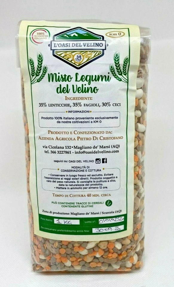 MISTO LEGUMI - Da Coltivazioni proprie -500 gr- 100% ITALIANI -L'OASI DEL VELINO