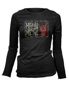 Damen T-Shirt Longsleeve Heavy Metal Pommesgabel Rock Musik Fan HM21720LS - Picture 1 of 1