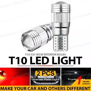 2x T10 501 Led Car Side Light Red Bulbs Error Free Canbus Xenon W5W Sidelight - Picture 1 of 8