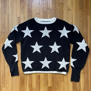 Damen Wollmischung Stern Pullover Größe M Schwarz und Silber Neu Ohne Etikett - Bild 1 von 9