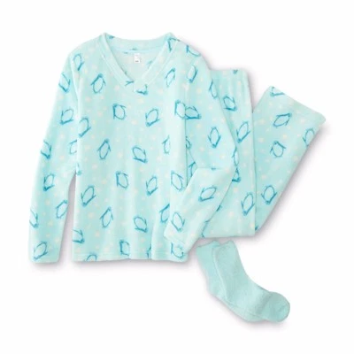 Conjunto de pijama/ropa de dormir Pink K polar para mujer con calcetines conjunto de 3 piezas - azul  Foto 1 de 4