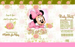 12 Minnie Mouse Its Girl Chipbeutel Leckerlibeutel personalisiert Babyparty - Bild 1 von 6