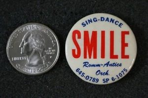 Romm-Antics Orchestra Sing Dance Smile Los Angeles Ronald Romm Pinback Button - Picture 1 of 2