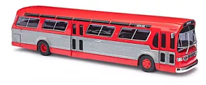 Busch 44501 Fishbowl City Bus - Rosso - Scala HO - Assemblato - Nuovo - Super Vendita - Foto 1 di 1