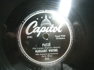 Margaret Whiting Passe / For You, for Me, for Evermore *Capitol 294 10" 78 rpm - Foto 1 di 4