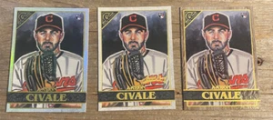 2020 Topps Gallery Aaron Civale RC Lot Rainbow Foil/Wood.Artist Proof Cleveland - Picture 1 of 5