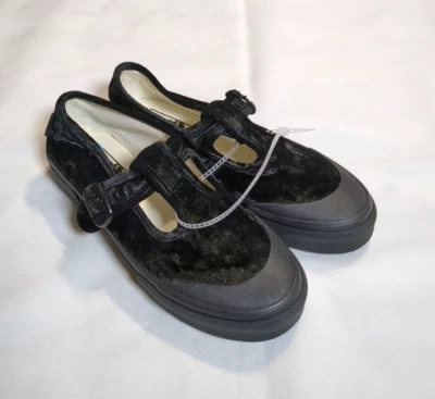 Sapato Vans Feminino Preto Mary Jane’s Style 93 Veludo Esmagado Tamanho 6 NOVO - Imagem 1 de 4