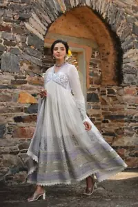 Indian Women Girls Floral Rayon Anarkali Kurta with paint with dupatta set - Picture 1 of 11