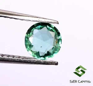 Smeraldo Naturale Certificato 0,21 Cts Taglio Tondo 4,30 mm Pietra Preziosa Sfaccettata Non Riscaldata - Foto 1 di 4