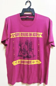 VINTAGE 80s GAYE BYKERS ON ACID PSYCHEDELIC ROCK GREBO TOUR CONCERT T-SHIRT PWEI - Picture 1 of 2