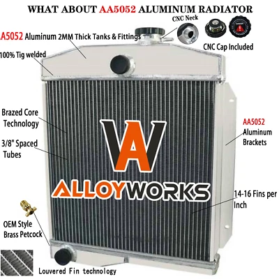 Aluminum 4 Row Radiator suit 1955 Jeep Willys 1959-1971 Jeep CJ3 CJ5 CJ6 MT USA Foto 1 de 4