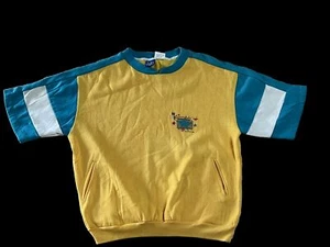 Vtg OP Ocean Pacific Mens Polo Shirt Size M Medium Yellow MORE SURF Short Sleeve - Picture 1 of 9