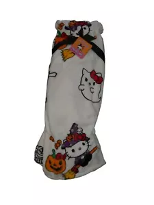 Hello Kitty Throw Blanket Halloween Ghosts Witch Pumpkin Plush Fleece Oversized - Picture 1 of 3